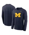 JORDAN MEN'S NAVY MICHIGAN WOLVERINES PRIMARY LOGO LONG SLEEVE T-SHIRT