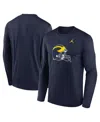 Jordan Men's Navy Michigan Wolverines Prime Timealternate Logo Legend Long Sleeve T-shirt In Navy