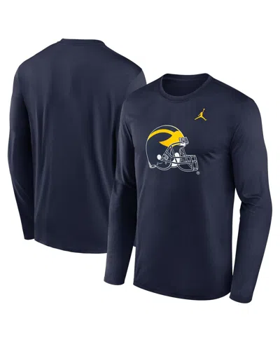Jordan Men's Navy Michigan Wolverines Prime Timealternate Logo Legend Long Sleeve T-shirt