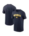 Jordan Men's Navy Michigan Wolverines Primetime Arch Stack T-shirt In Black