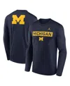 Jordan Men's Michigan Primetime Legend 2-hit  Brand Dri-fit College Long-sleeve T-shirt In Blue
