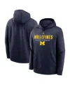 Jordan Men's Navy Michigan Wolverines Primetime Dynamic Mascot Club Fleece Pullover Hoodie In Navy