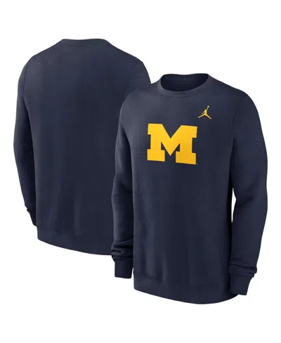Jordan Men's Navy Michigan Wolverines Primetime Evergreen Fleece Pullover Sweatshirt