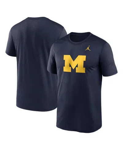 Jordan Men's Navy Michigan Wolverines Primetime Evergreen Logo T-shirt In Blue