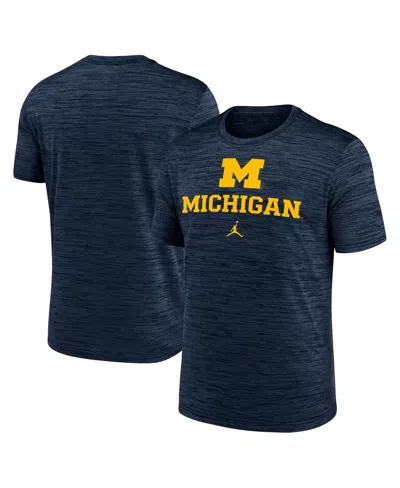 Jordan Men's Navy Michigan Wolverines Primetime Velocity T-shirt In Blue