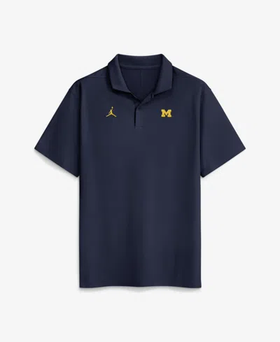 Jordan Men's Navy Michigan Wolverines Primetime Victory Plus Dri-fit Polo Shirt In Blue