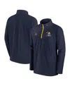 Jordan Michigan Wolverines Sideline Coach Nike Men's College 1/2-zip Hooded Jacket In Navy