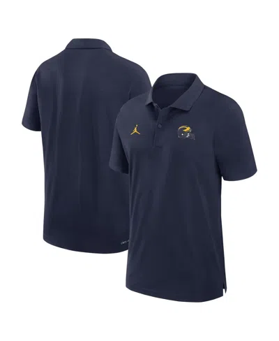 JORDAN MEN'S NAVY MICHIGAN WOLVERINES SIDELINE WOVEN PERFORMANCE POLO
