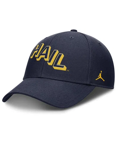 Jordan Men's Navy Michigan Wolverines Slanted Primetime Rise Performance Adjustable Hat In Blue