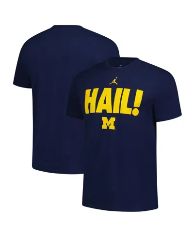 Jordan Men's Navy Michigan Wolverines Team T-shirt In Blue