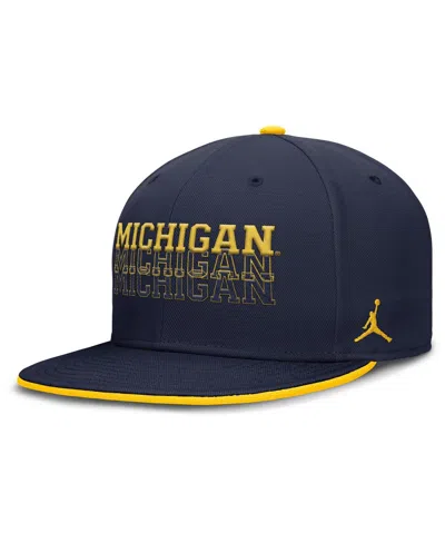 Jordan Men's Navy Michigan Wolverines True Primetime Performance Fitted Hat In Blue