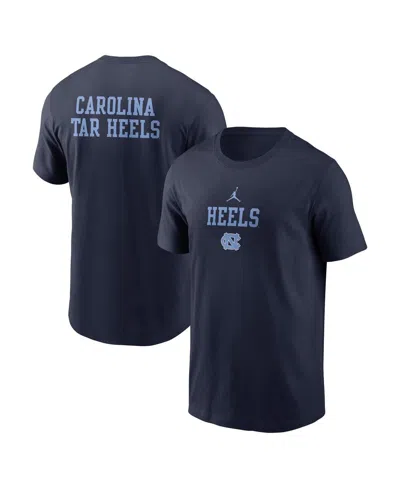 Jordan Men's Navy North Carolina Tar Heels 2-hit Stacked T-shirt In Blue