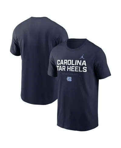 Jordan Men's Navy North Carolina Tar Heels 2025 Courtside Basketball Performance T-shirt In Blue