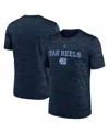Jordan Men's Navy North Carolina Tar Heels 2025 Sideline Velocity Performance T-shirt In Blue