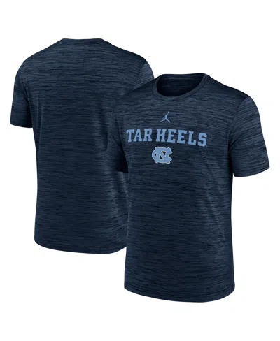 Jordan Men's Navy North Carolina Tar Heels 2025 Sideline Velocity Performance T-shirt In Blue