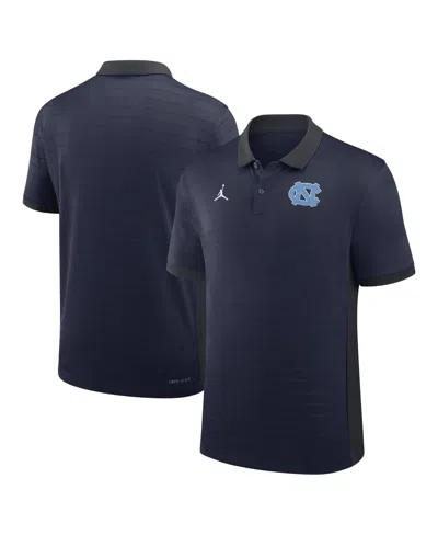 Jordan Men's Navy North Carolina Tar Heels 2026 Early Season Coaches Sideline Victory Stripe Dri-fit Polo S