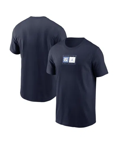 Jordan Men's Navy North Carolina Tar Heels Campus Logo Swoosh T-shirt In Blue