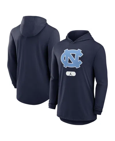 Jordan Men's Navy North Carolina Tar Heels Lightweight Performance Long Sleeve Hoodie T-shirt