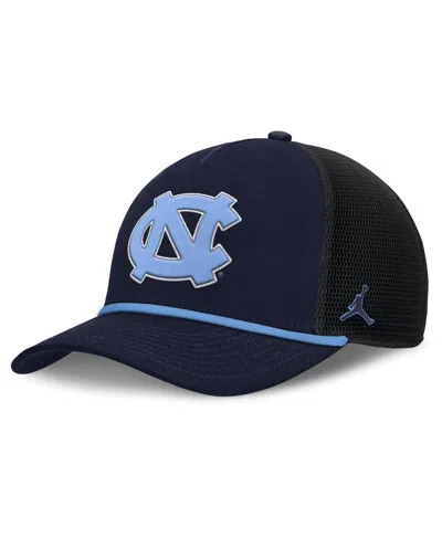 Jordan Men's Navy North Carolina Tar Heels Rise Primetime Trucker Adjustable Hat In Blue