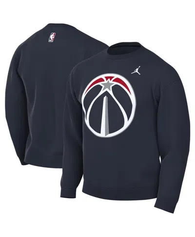 Jordan Men's Navy Washington Wizards Statement Edition Sweatshirt In Black