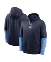 Jordan North Carolina Tar Heels Sideline Team Issue Club Nike Men's College Pullover Hoodie In Navy,light Blue