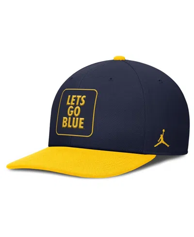 Jordan Men's Navy/maize Michigan Wolverines 2025 Sideline Campus Pro Local Snapback Hat In Multi