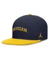 Jordan Men's Navy/maize Michigan Wolverines Two-tone Primetime Performance Fitted Hat In Navy,maize
