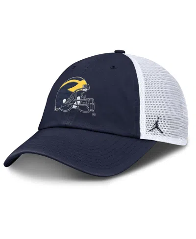 Jordan Men's Navy/white Michigan Wolverines Club Trucker Adjustable Hat In Multi