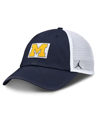 Jordan Men's Navy/white Michigan Wolverines Primetime Club Trucker Adjustable Hat In Multi