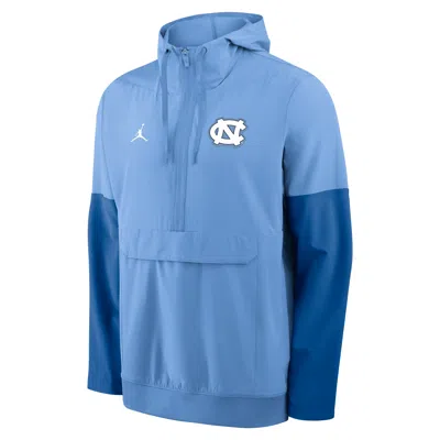 Jordan Men's North Carolina Anorak  Brand College 1/2-zip Hooded Jacket In Blue