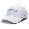 Jordan Men's White North Carolina Tar Heels 2025 On-field Rise Performance Adjustable Hat In Gray