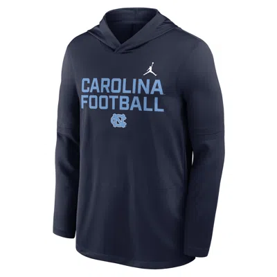 Jordan Men's North Carolina Sideline  Brand Dri-fit College Long-sleeve Hooded Top In Blue