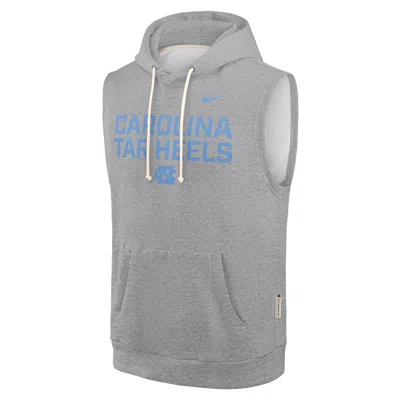 Jordan Men's North Carolina Sideline  Brand Dri-fit College Sleeveless Pullover Hoodie In Gray