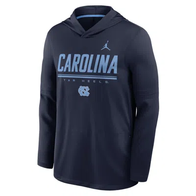 Jordan Men's North Carolina Sideline  Brand Dri-fit College Long-sleeve Hooded Top In Blue