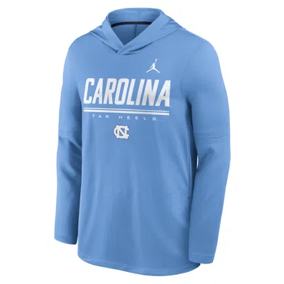 Jordan Men's North Carolina Sideline  Brand Dri-fit College Long-sleeve Hooded Top In Blue