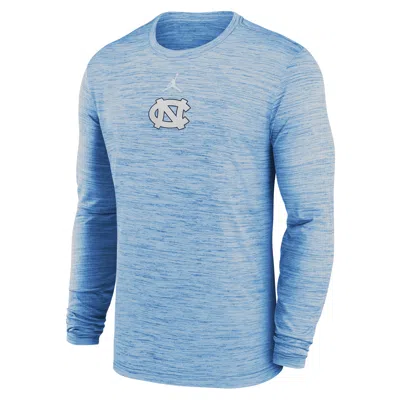 Jordan Men's North Carolina Sideline Velocity  Brand Dri-fit College Long-sleeve T-shirt In Blue