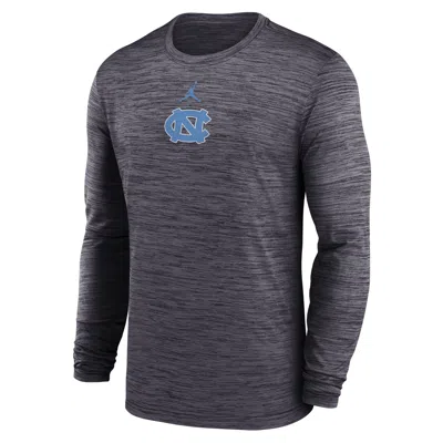 Jordan Men's North Carolina Sideline Velocity  Brand Dri-fit College Long-sleeve T-shirt In Black