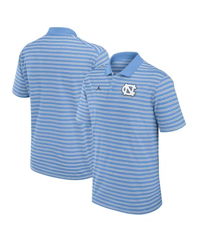 Jordan Men's North Carolina Tar Heels Primetime Victory Striped Performance Polo In Light Blue,white
