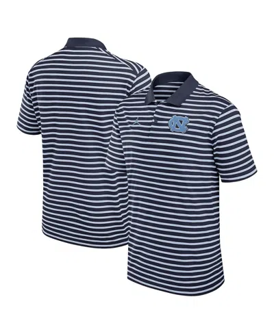Jordan Men's North Carolina Tar Heels Primetime Victory Striped Performance Polo In Navy,white
