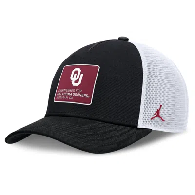 Jordan Men's Oklahoma On-field Rise Engineered  Brand College Trucker Adjustable Hat In Black