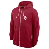 Jordan Men's Oklahoma Sideline  Brand Dri-fit College Full-zip Hoodie In Red