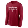 Jordan Men's Oklahoma Sideline  Brand Dri-fit College Long-sleeve T-shirt
