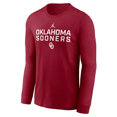 Jordan Men's Oklahoma Sideline  Brand Dri-fit College Long-sleeve T-shirt In Red