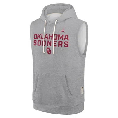 Jordan Men's Oklahoma Sideline  Brand Dri-fit College Sleeveless Pullover Hoodie In Gray