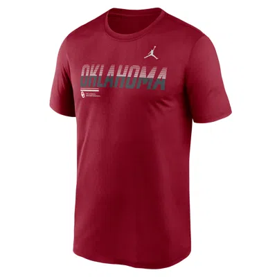 Jordan Men's Oklahoma Sideline Legend  Brand Dri-fit College T-shirt In Burgundy
