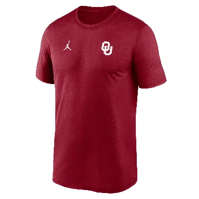 Jordan Men's Oklahoma Sideline Legend Small Logo  Brand Dri-fit College T-shirt In Red