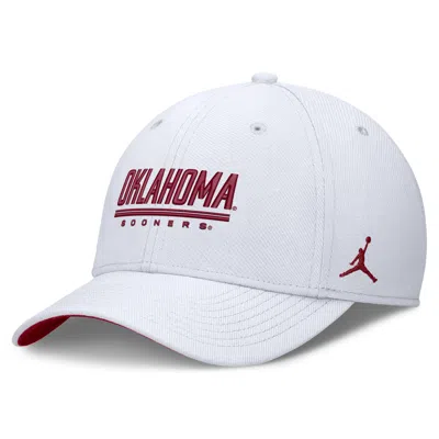 Jordan Men's Oklahoma Sideline Rise  Brand Dri-fit College Hat In White