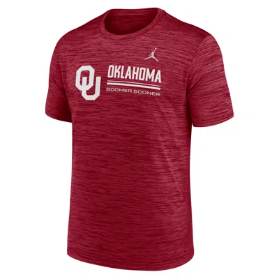 Jordan Men's Oklahoma Sideline Velocity  Brand Dri-fit College T-shirt In Red