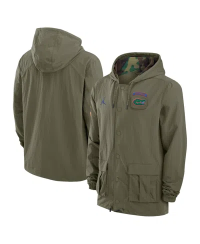 Jordan Men's Olive Florida Gators 2024 Military Appreciation Full-snap Hoodie Military Jacket