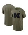 Jordan Men's Olive Michigan Wolverines 2024 Military Appreciation Tonal Logo Performance T-shirt In Olive